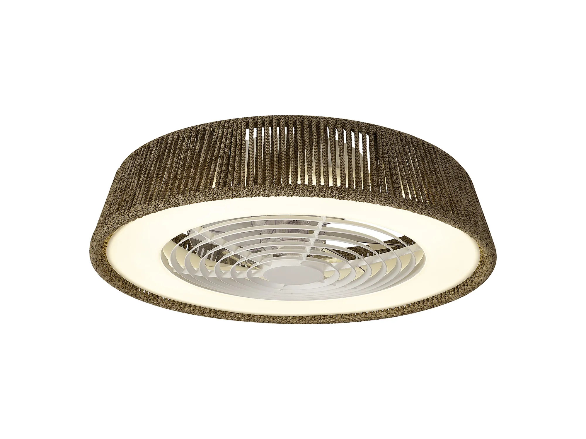M8227  Polinesia Nautica 70W LED Dimmable Ceiling Light & Fan, Remote Controlled Beige Oscu